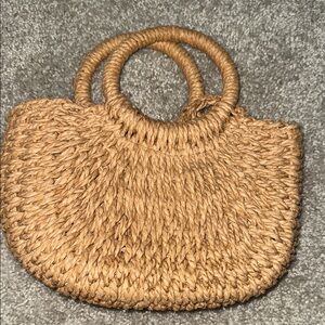 Stylish Tan Woven Handbag